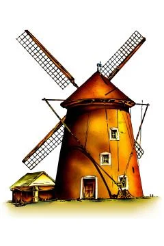Windmill Stock Illustration