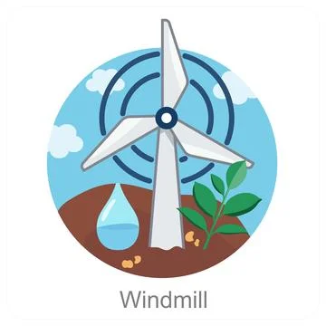 Windmill Stock Illustration