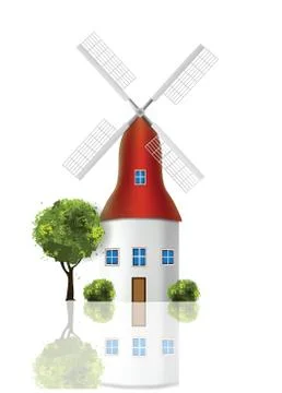 Windmill illustration Stock Illustration