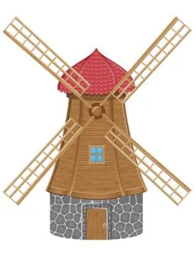 Windmill illustration Illustrazione stock