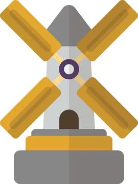 Windmill illustration in minimal style Stock Illustration