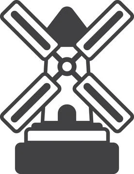 Windmill illustration in minimal style Stock Illustration