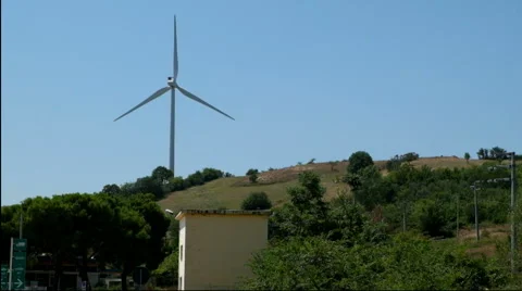 Windmill on the Italian hill Stock Footage 66332595