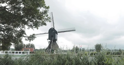 Windmill in Kinderdijk Netherlands 1 Stock Footage 114330861