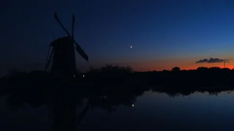 Windmill at Kinderdijk, Netherlands Stock Footage 100026581