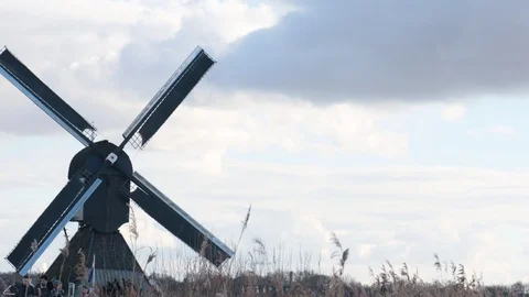 Windmill of kinderdijk , netherlands Stock Footage 103098815