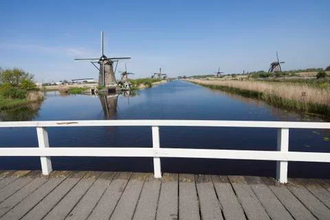 Windmill, Kinderdijk in netherlands Free Stock Photos