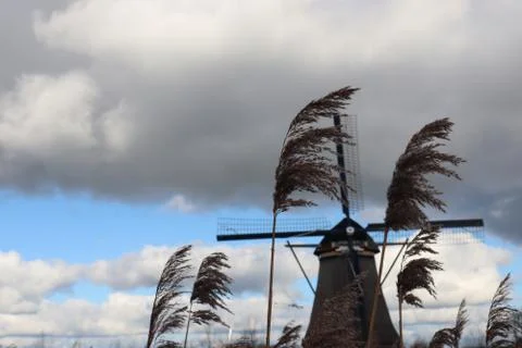 Windmill of kinderdijk , netherlands Stock Photos