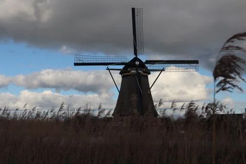 Windmill of kinderdijk , netherlands Stock Photos