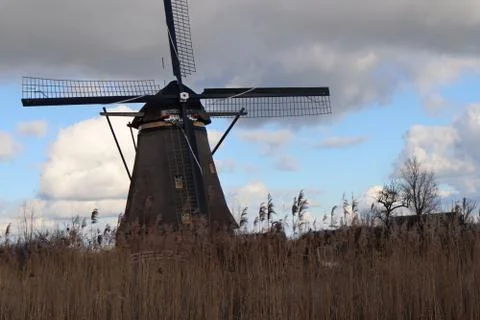 Windmill of kinderdijk , netherlands Stock Photos