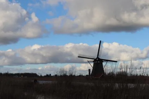 Windmill of kinderdijk , netherlands Stock Photos