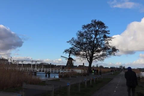 Windmill of kinderdijk , netherlands Stock Photos