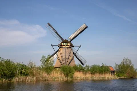Windmill in KinderDijk Stock Photos