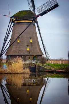 Windmill at Kinderdijk Stock Photos