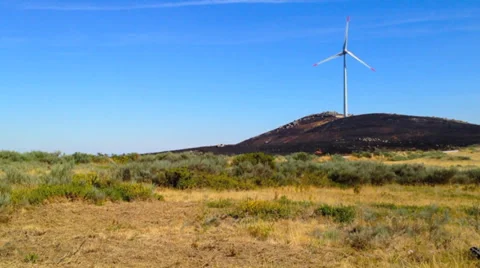 Windmill landscape Stock Footage 37457703