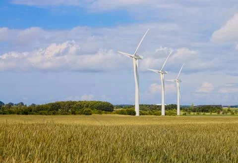 Windmill in landscape Stock Photos