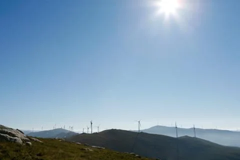 Windmill landscape - Stock image Stock Photos