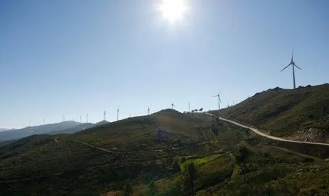 Windmill landscape - Stock image Stock Photos