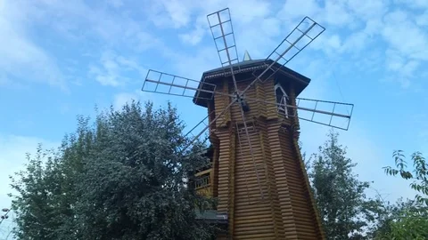 Windmill large decorative Stock Footage 93698827
