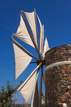 Windmill in the Lasithi Plateau Stock Photos