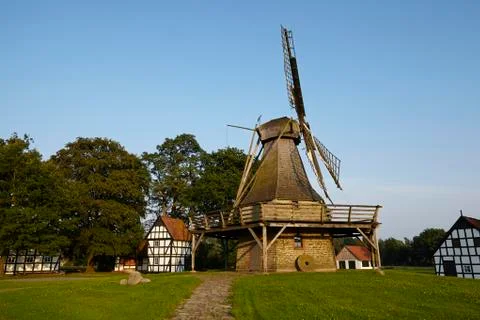 Windmill levern (stemwede, germany) Stock Photos