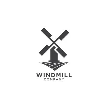 Windmill logo design template Illustrazione stock