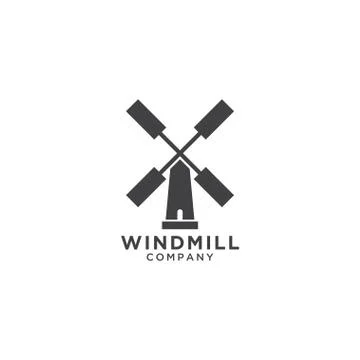 Windmill logo design template Stock Illustration