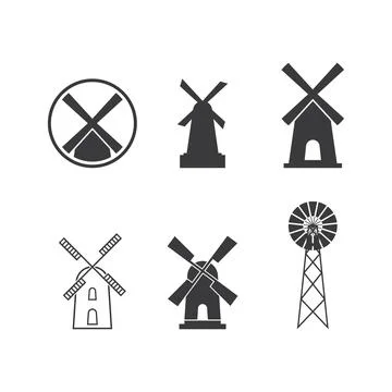 Windmill logo vector Illustrazione stock
