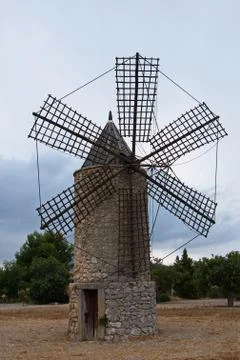 Windmill on Mallorca Stock Photos