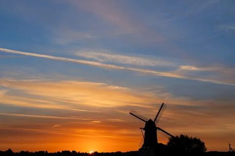 An Windmill in the morning Stock Photos