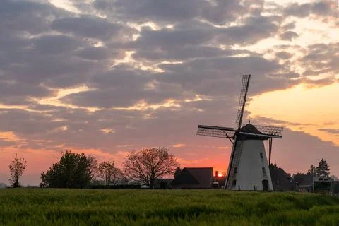 An Windmill in the morning Stock Photos