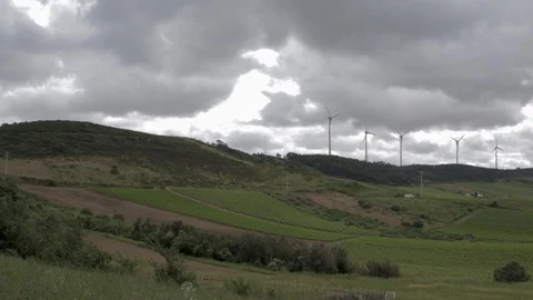 Windmill in a Mountain Stock Footage 92767433