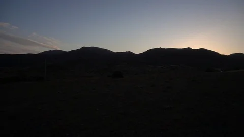 Windmill on the mountain at sunset, Almeria Stock Footage 90782942