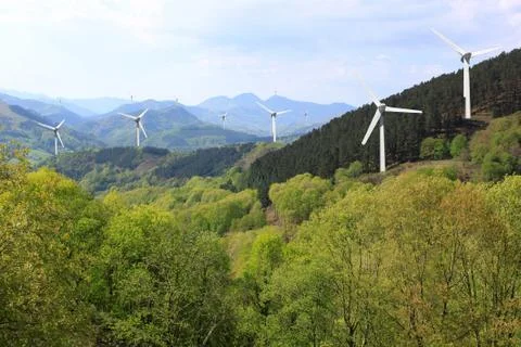 Windmill in the mountains Stock Photos