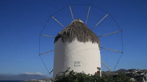 Windmill in Mykonos Video stock 39252367