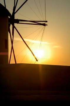 Windmill of mykonos Stock Photos