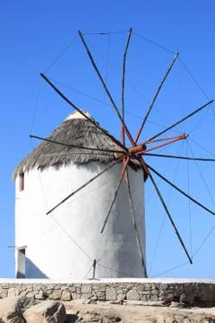 Windmill in Mykonos Stock Photos