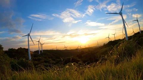 Windmill nature sunrise Stock-Footage 270089219