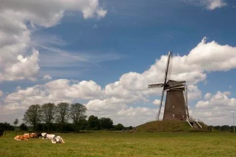 Windmill near Bronkhorst Stock Photos