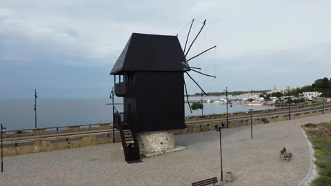 Windmill in Nessebar - the old town Stock Footage 244573335