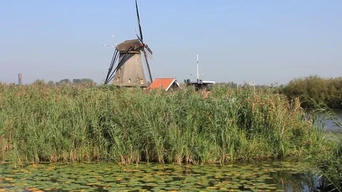 Windmill in The Netherlands Stock Footage 77213960