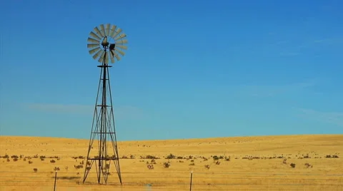 Windmill in New Mexico USA Stock Footage
