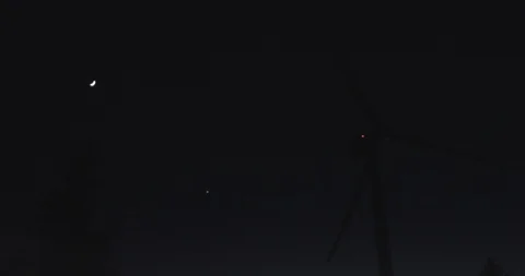 Windmill at night 3 Video stock 87552542