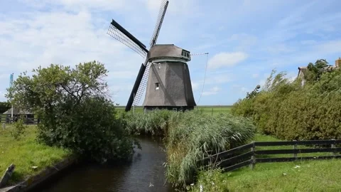 Windmill in North Holland Stock Footage 265550695