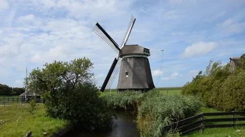 Windmill in North Holland Stock Footage 265550775