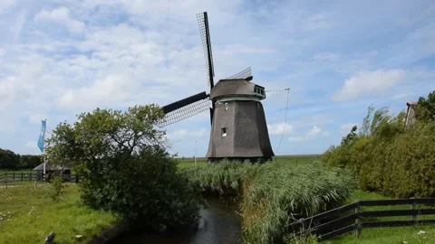 Windmill in North Holland Stock Footage 265550787