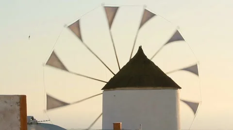Windmill in Oia, Santorini Stock Footage 54424707