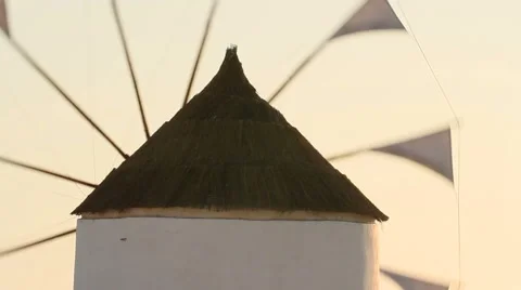 Windmill in Oia, Santorini Stock Footage 54424746