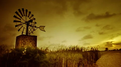 Windmill old school timelapse  Stock Footage 4682177