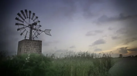 Windmill old school timelapse  Stock Footage 4682253